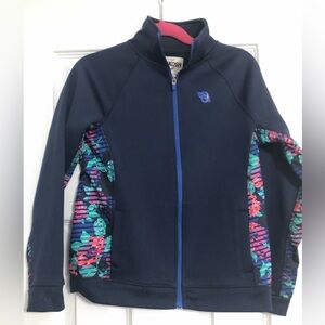 Oshkosh B’gosh girls blue‎ floral zip up girls size 7 fall school casual
